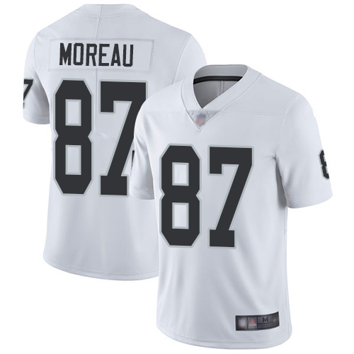 Men Oakland Raiders Limited White Foster Moreau Road Jersey NFL Football #87 Vapor Untouchable Jersey